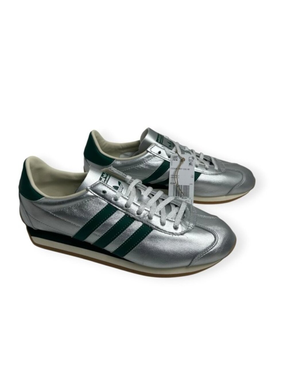 Adidas Women's Size 9 Country OG Silver Metallic Collegiate Green Shoes IE8412